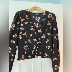 Wild Fable Floral Twist Front Blouse